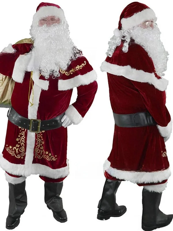 

Костюм Санта-Клауса для взрослых, для выступлений, косплей, сценический наряд, хлопковый, традиционная китайская этническая одежда