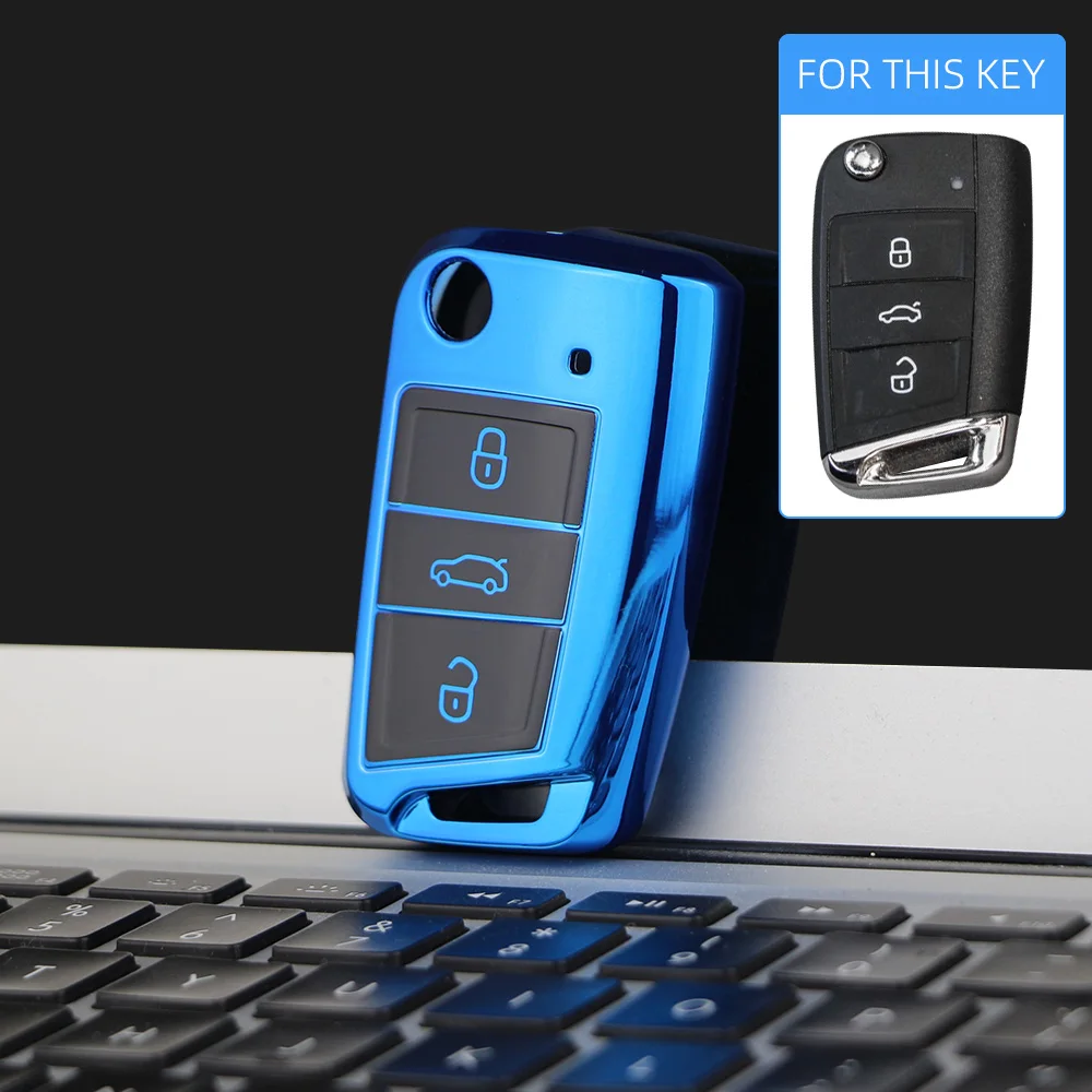 Soft TPU Car Key Case Cover for Volkswagen for VW Golf 7 Mk7 Seat Ibiza Leon FR 2 Altea Aztec for Skoda Octavia