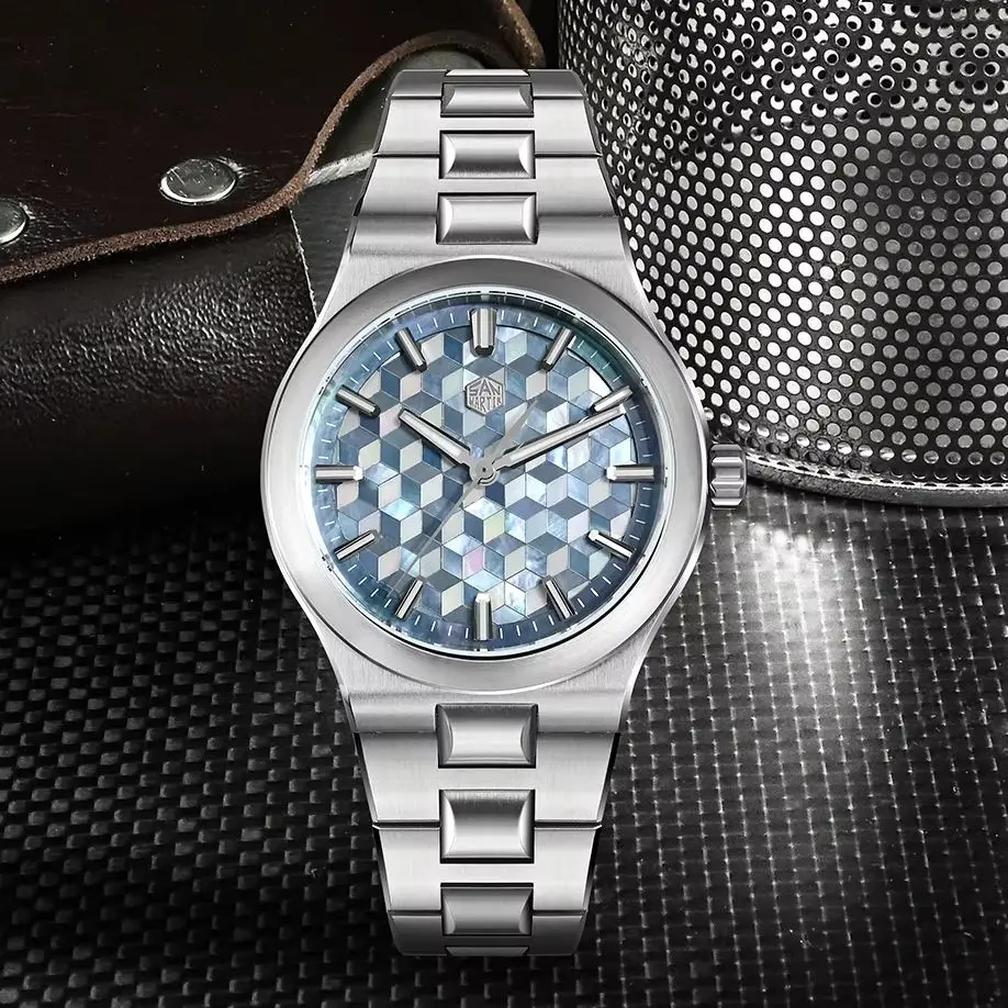 San Martin Men Automatic Watch 40mm Mechanical Wristwatch Diver 10Bar Waterproof Luminous Sapphire Mirror MOP Dial Miyota 90S5