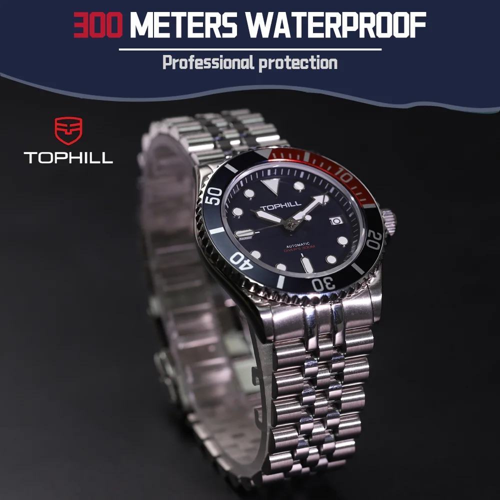

TOPHILL Professional 300M Waterproof Automatic Mechanical Dive Watch for Men NH35 Movement Sapphire Crystal Luminous Wristwatch