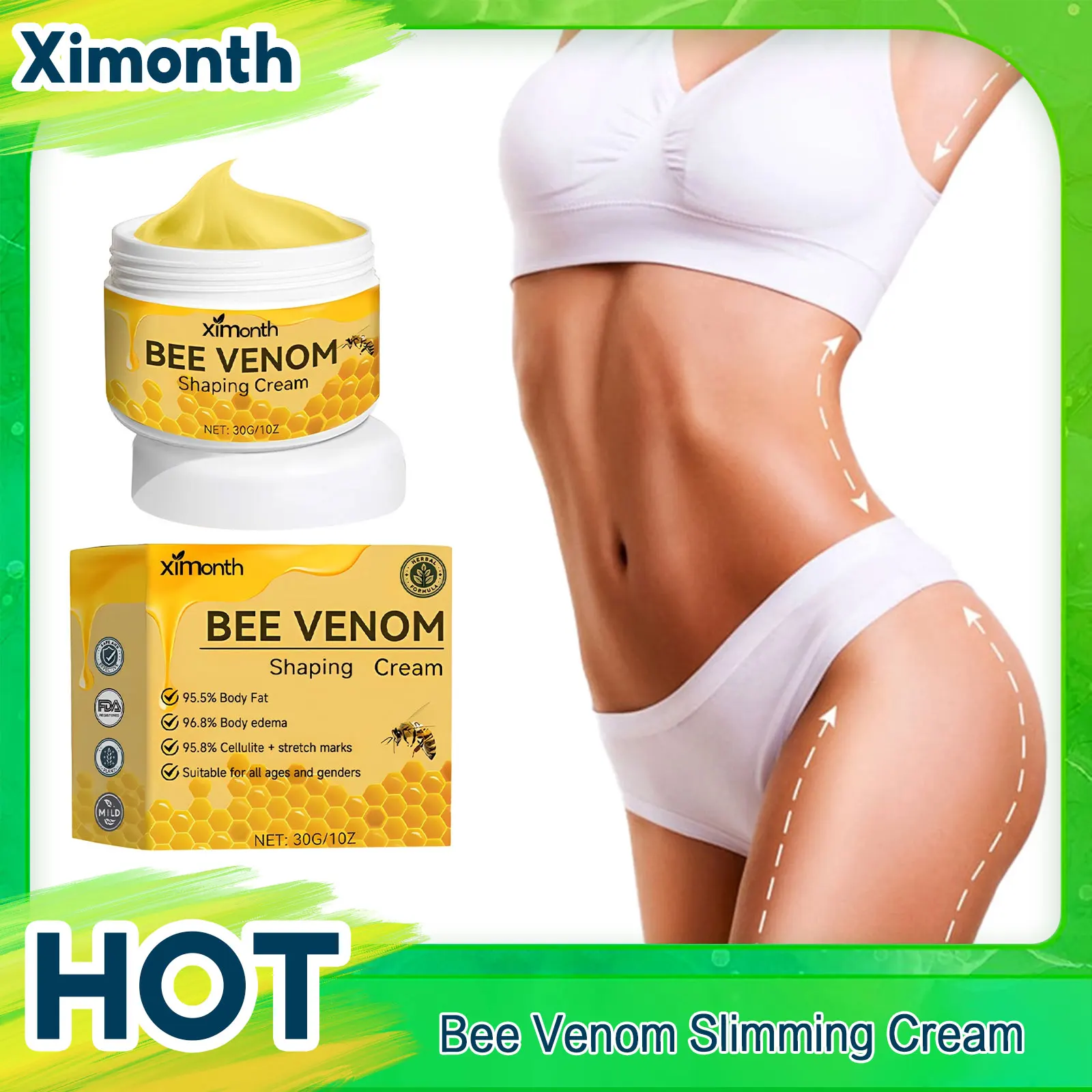 Belly Fat Burner Cream Weight Loss Anti Cellulite Waist Shaping Firming Abdominal Muscle Thin Arm Thigh Hot Body Massage Cream