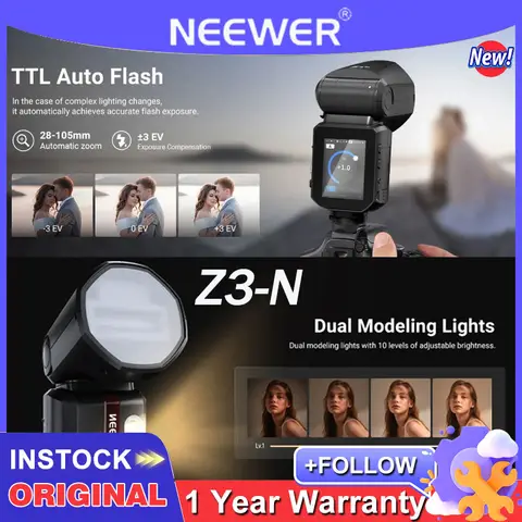 NEEWER Z3-N Z3-C 100Ws 2.4G TTL Round Head Flash Speedlite 1/8000s HSS Touch Screen Full Power Flash Studio Photography Light