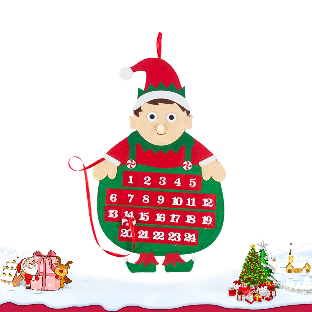 

1pc Christmas Countdown Calendar Pendant Festive Advent Ornament Hanging Decoration For Home Office Party Holiday Fireplace Wall