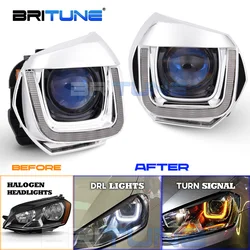 High Configuration LED Angel Eye DRL Kit for 2013 VW Golf 7 Headlight Retrofit Bi-xenon Projector Lens Turn Signal Car Styling