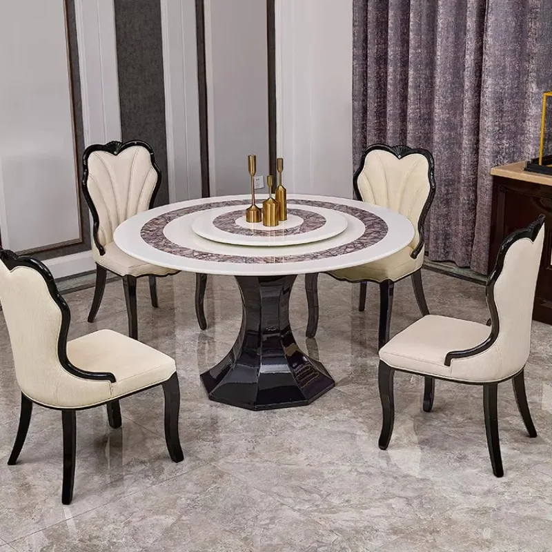 

Antique wooden dining table Round dining table with rotating center