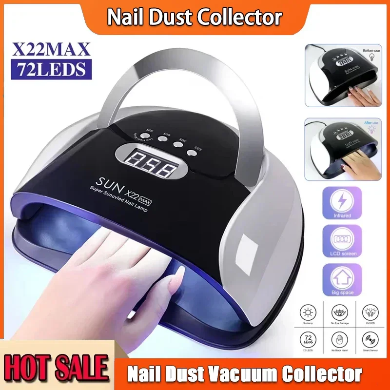 72 مجفف مصباح LED للأشعة فوق البنفسجية مع مستشعر تلقائي لعلاج ضوء آلة تزيين الأظافر الجل