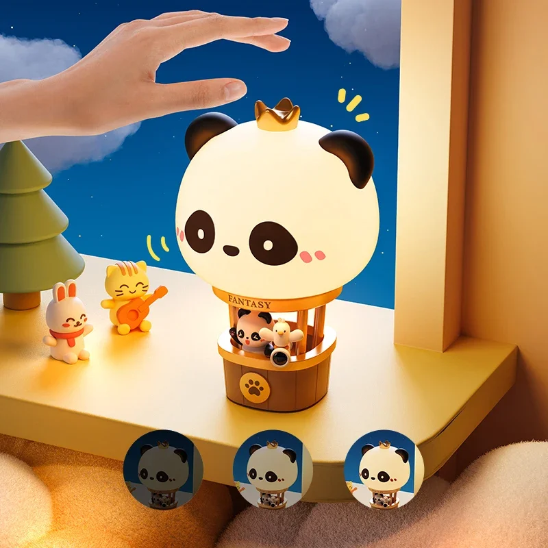 

Cute Panda Silicone Patting Lamp Rechargeable Timing LED Night Light For Bedroom Bedside Room Decoration Kids Birthday Gift