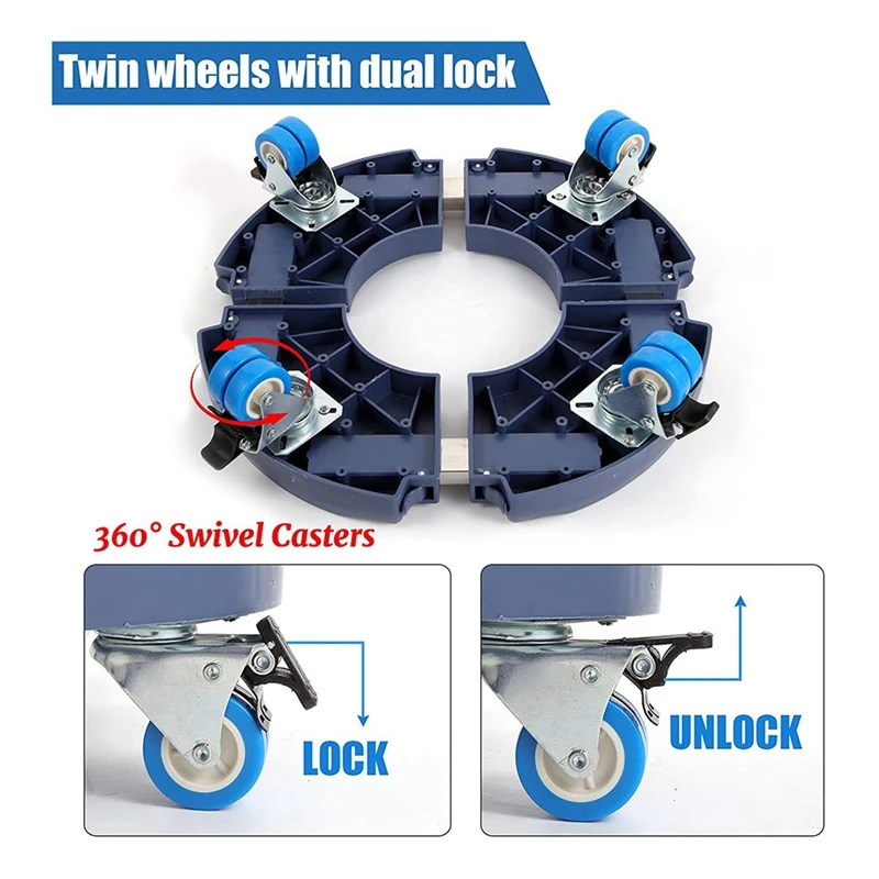 Plant Caddy With Wheels Heavy Duty 440Lbs Capacity, Adjustable Rolling Plant Stand Indoor Outdoor With Braking Function