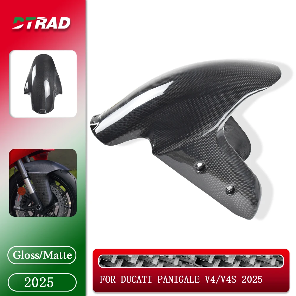 

For Ducati Panigale V4 V4S 2025 Carbon Fiber Front Fender Wheel Mudguard Mud Guard Motorcycle Modified