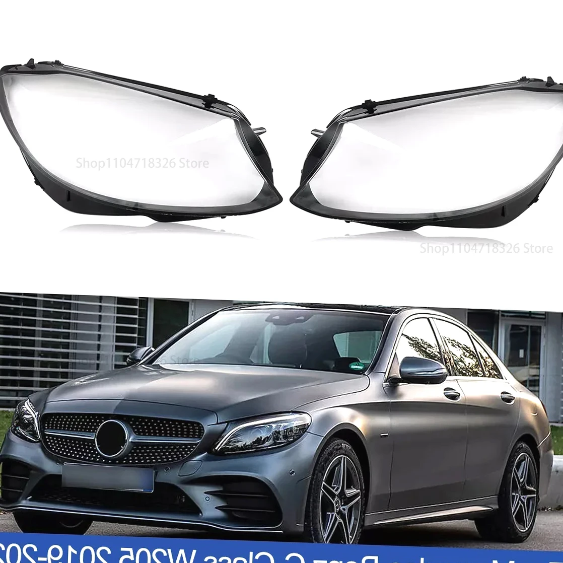 

For Mercedes Benz W205 C180 C200 C260L C280 C300 2019-2020 Transparent Headlamp Cover Car Headlight Lens Shell Lampshade