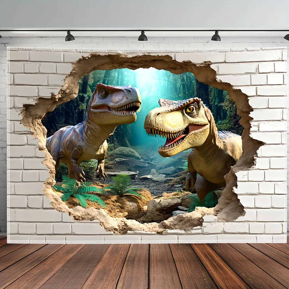 Stunning Dinosaur Wall-Breaking 3D Tapestry Polyester No-Install Living Room Bedroom Office Decor Party Live Stream Background