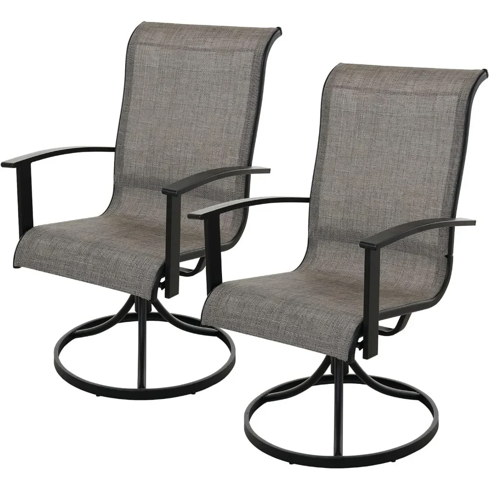 Outdoor Chair Set of 2, All-Weather Resistant, Withstand Loads of Up To 300lbs and 360-degree Rotation, Garden Chair