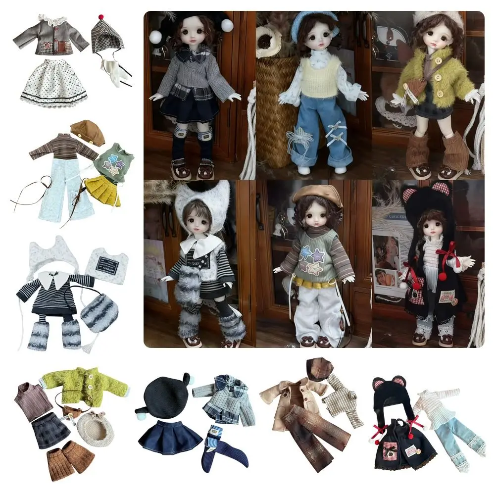 30cm Size BJD Dress 1/6 Scale Maid Outfit Fashion Outfit Changeable Clothes With Headwear Accessories Autumn Winter Clothing