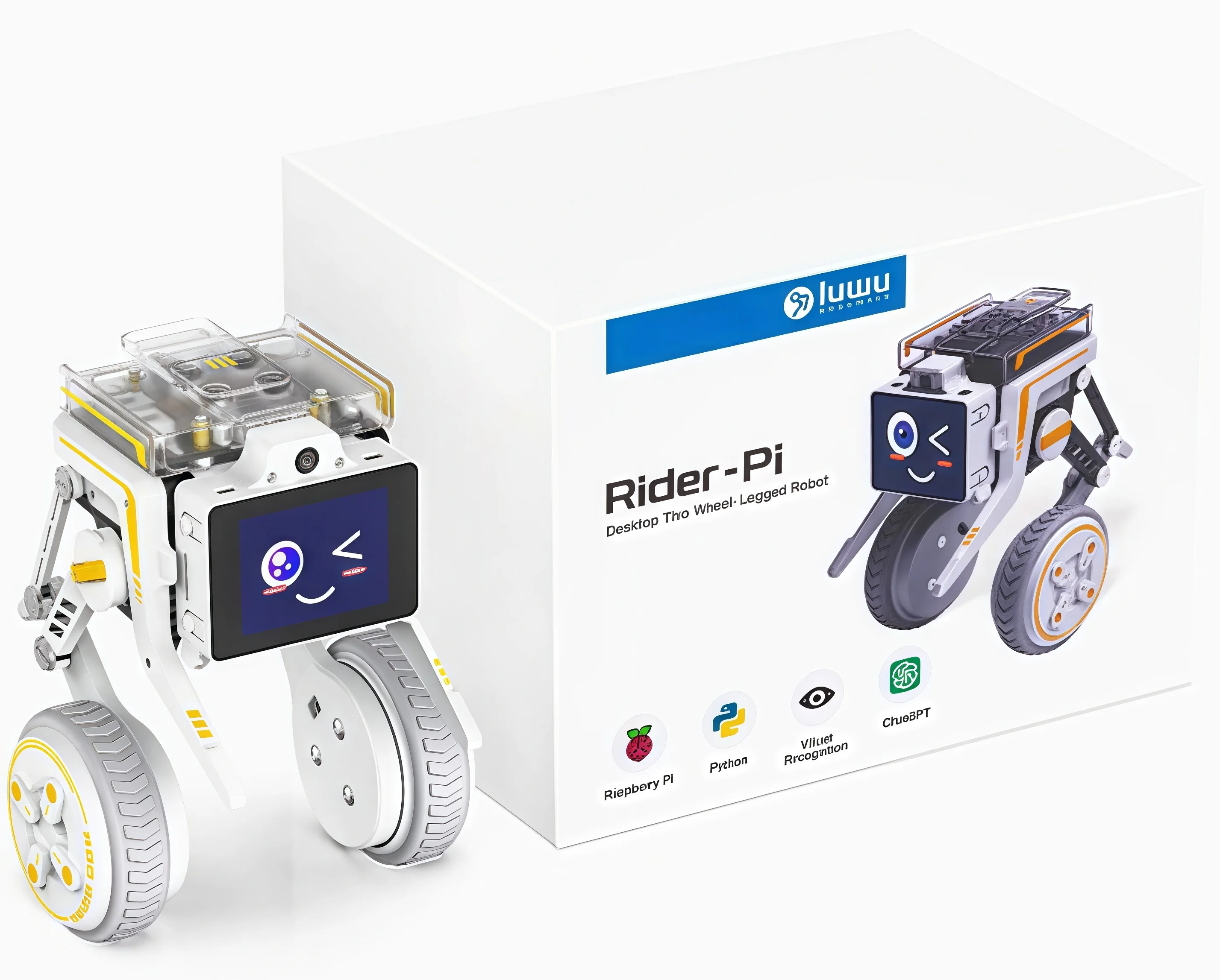 روبوت عجلة القدم AI التعرف البصري بعجلتين سيارة التوازن الذاتي بيونيك الميكانيكية الكلب بيثونون التوت بي CM4