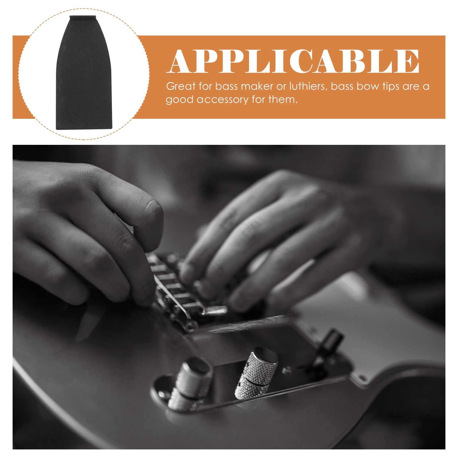 

6 Pcs Bass Bow Cover Plastic Tips Repair Replacement Parts Accessories for String Instruments Rod Fittings Cushion Protector