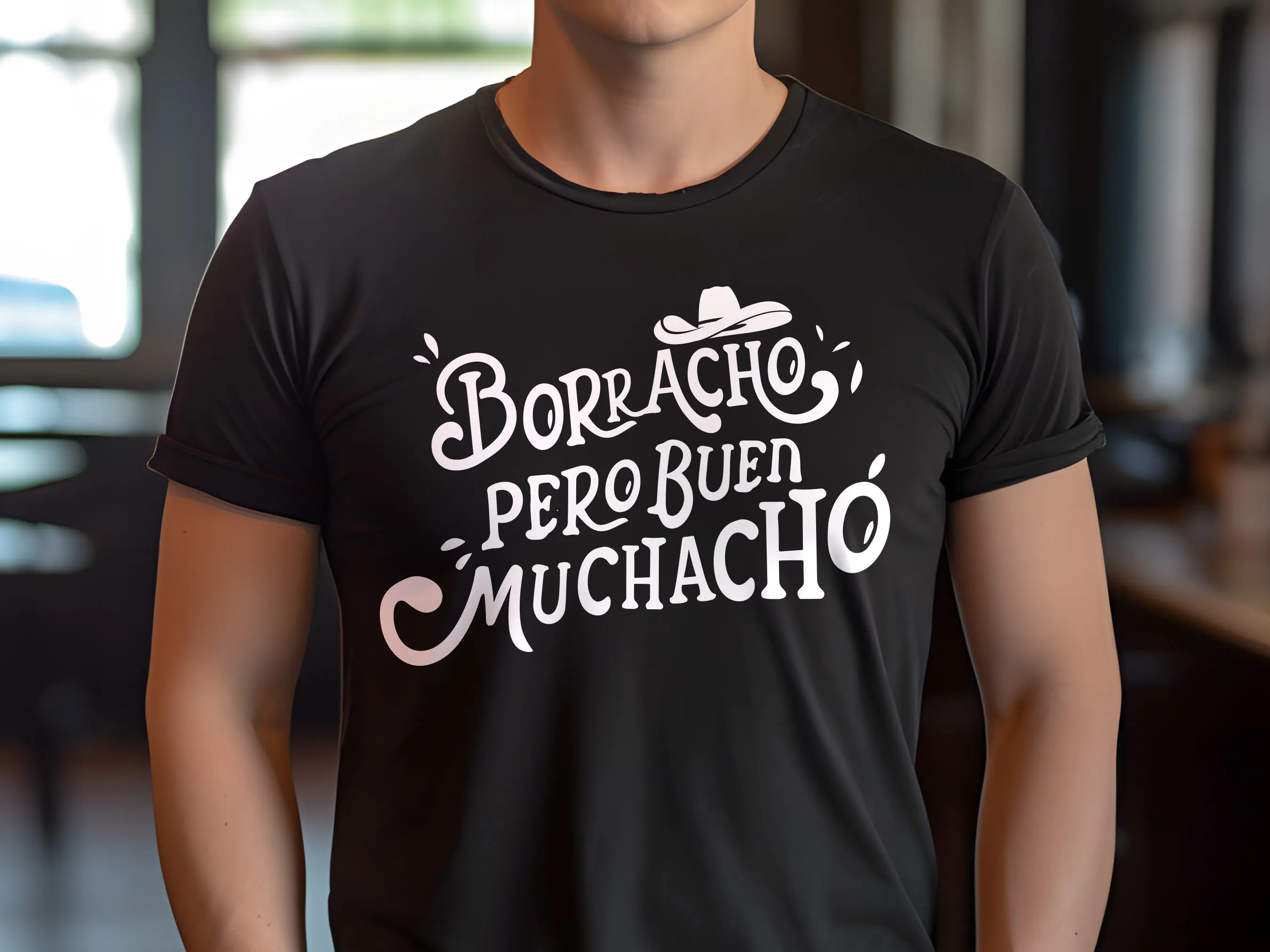 Borracho pero Buen Muchacho T Shirt perfect for social gatherings weekends breweries bars hispanic heritage month cinco de mayo