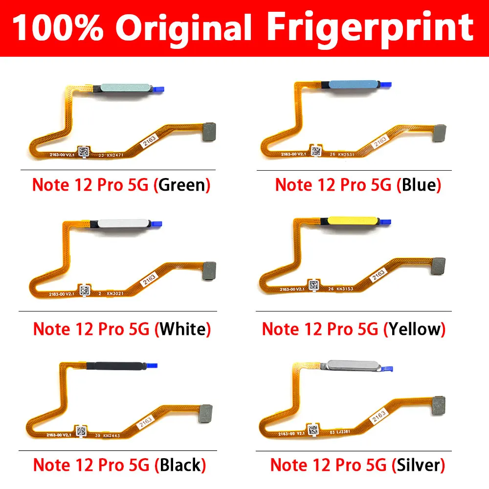 For Redmi Note 12 4G / Redmi Note 12 Pro 5G Fingerprint Sensor Scanner Touch ID Connect Motherboard Home Button Flex