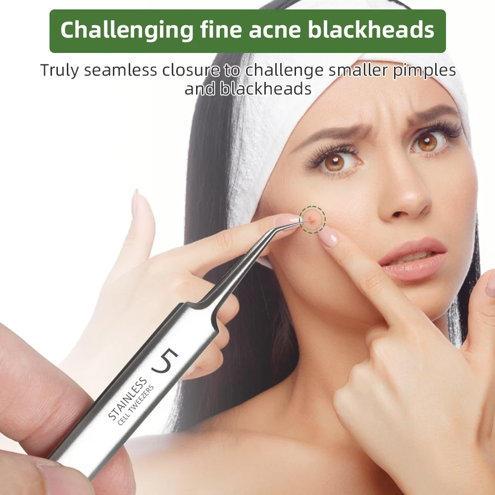 1/2/3PCS Clip per punti neri professionale Ultra-fine No. 5 pinzette bellezza Acne Blemish strumento per la pulizia profonda dell'estrattore di brufoli