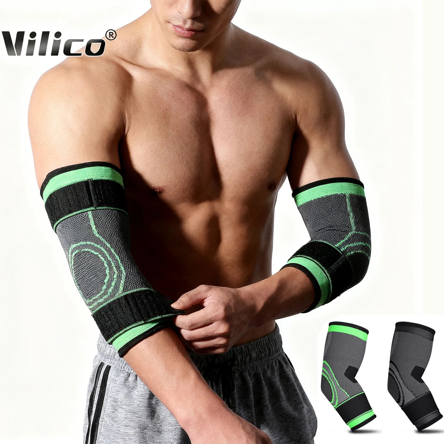 1 PC Elbow Support Elastic Gym Fitness Nylon Protective Pad Absorb Sweat Sports Safety Basketball Game Arm Sleeve Elbow Brace