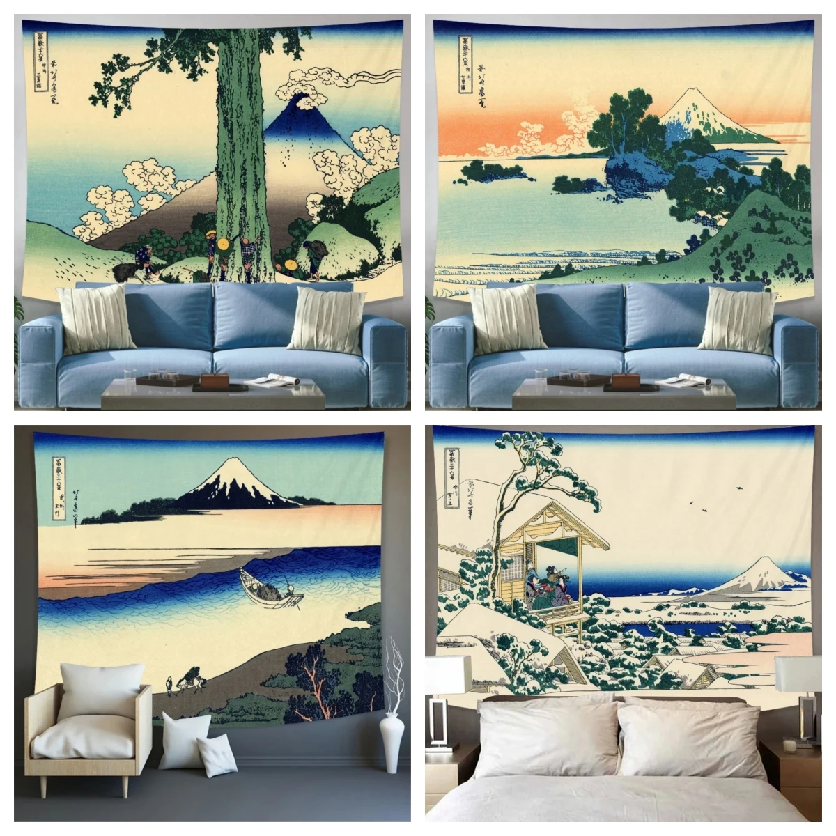 Mount Fuji, Japan Tapestry Art Printing Tapestry The Great Wave of Kanagawa Wall Hanging Decoration Household Japanese Tapestry