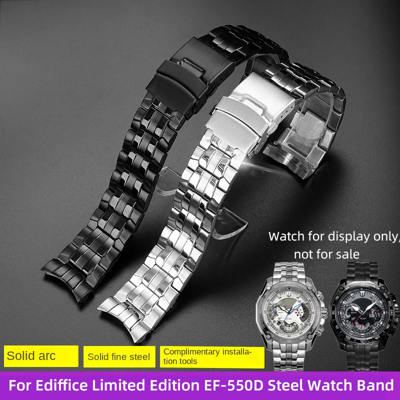 

For Casio EF550 watch band watch belt limited edition Ediice EF-550D stainless steel strap 22mm metal bracelet for men's EF-550D