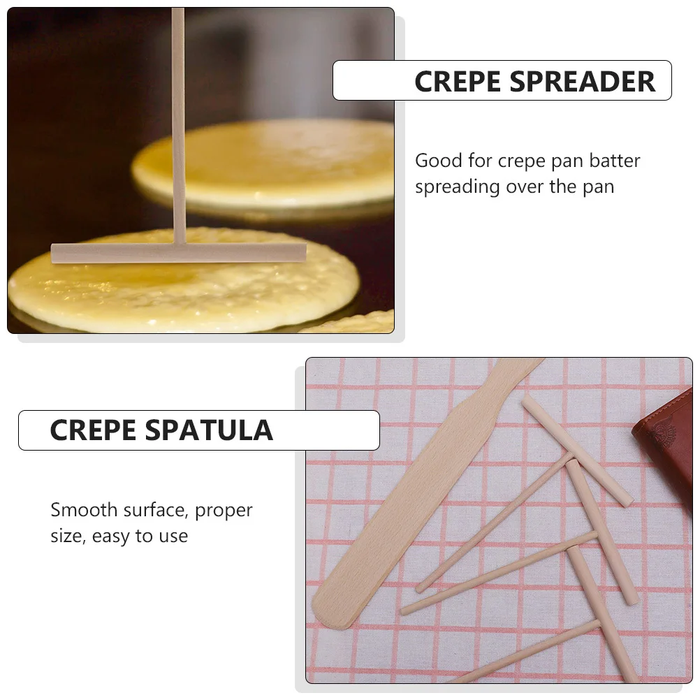 

6Pcs Wood Pancake Spreaders Spatulas Premium Eco Friendly Pancake Cooking Tools Crepe Spreader Kit Crepe Spatula