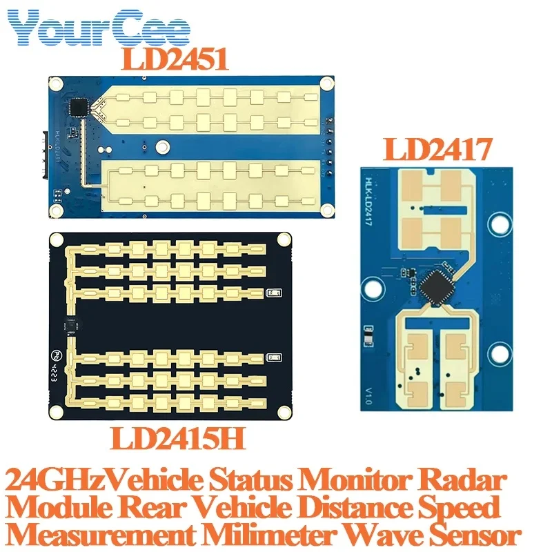 Vehicle Status Detection Module LD2451 LD2417 24Ghz Millimeter Wave Radar Sensor Sensing Distance 100m LD2415H Speed 180Meters
