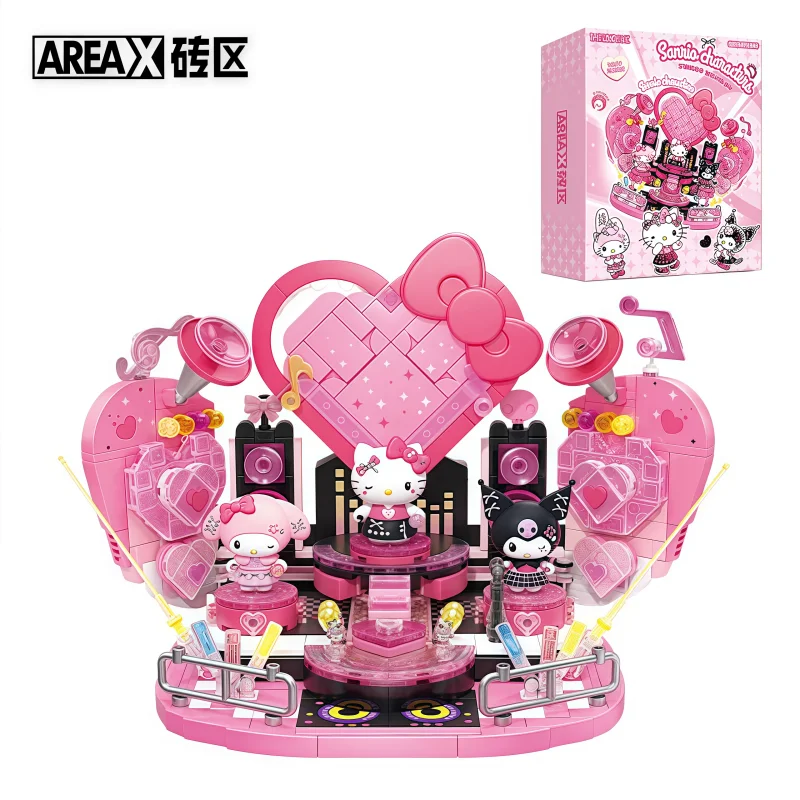 

AREAX Building Blocks New Sanrio Sweetheart Shining Stage Architecture Toys Decoration Collection Assembly Puzzle Girl Gift