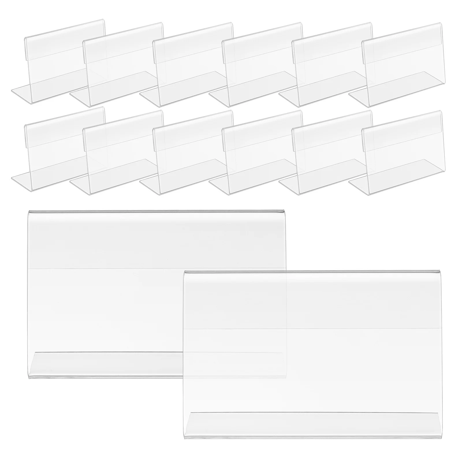 

30Pcs Clear Acrylic Table Sign Holders Slanted Display Stands for Wedding Restaurant Buffet Food Label Cards Sign Holder
