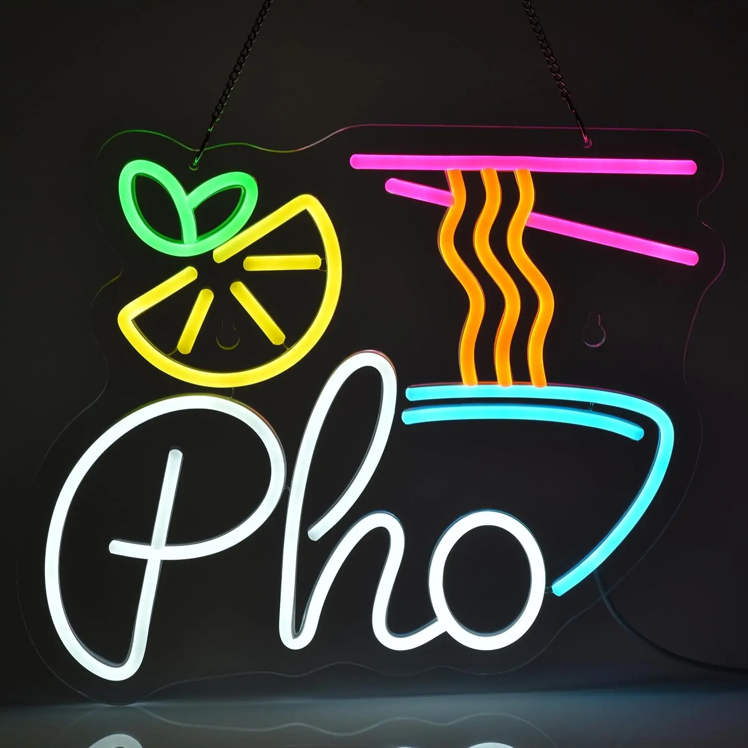Dimmable Pho Neon Billboard Light for Wall, Vietnamese Pho Restaurant Noodle Shop Decor, Bright LED Advertising Sign or Gift