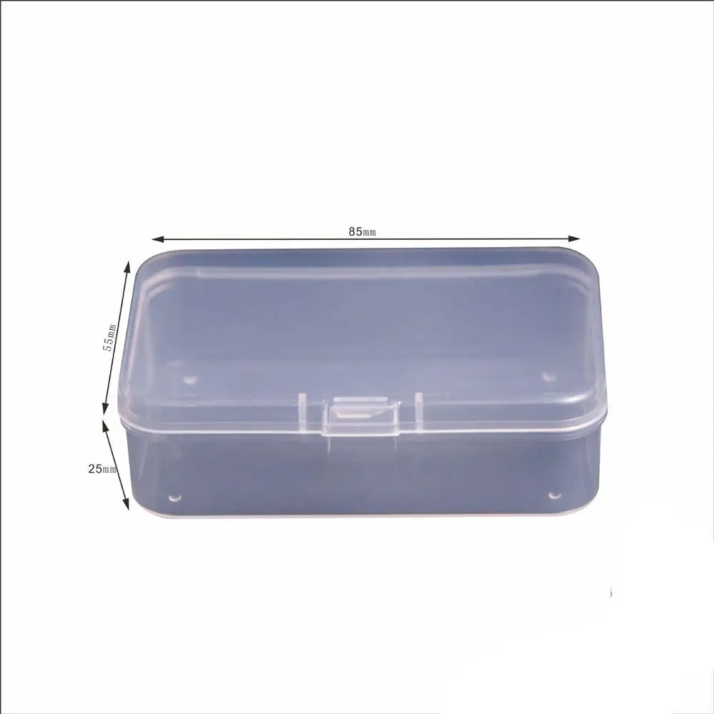 5 Sizse Square Storage Box Plastic Transparent Small Items Case Fishing Tools Accessories Power Tools Holder