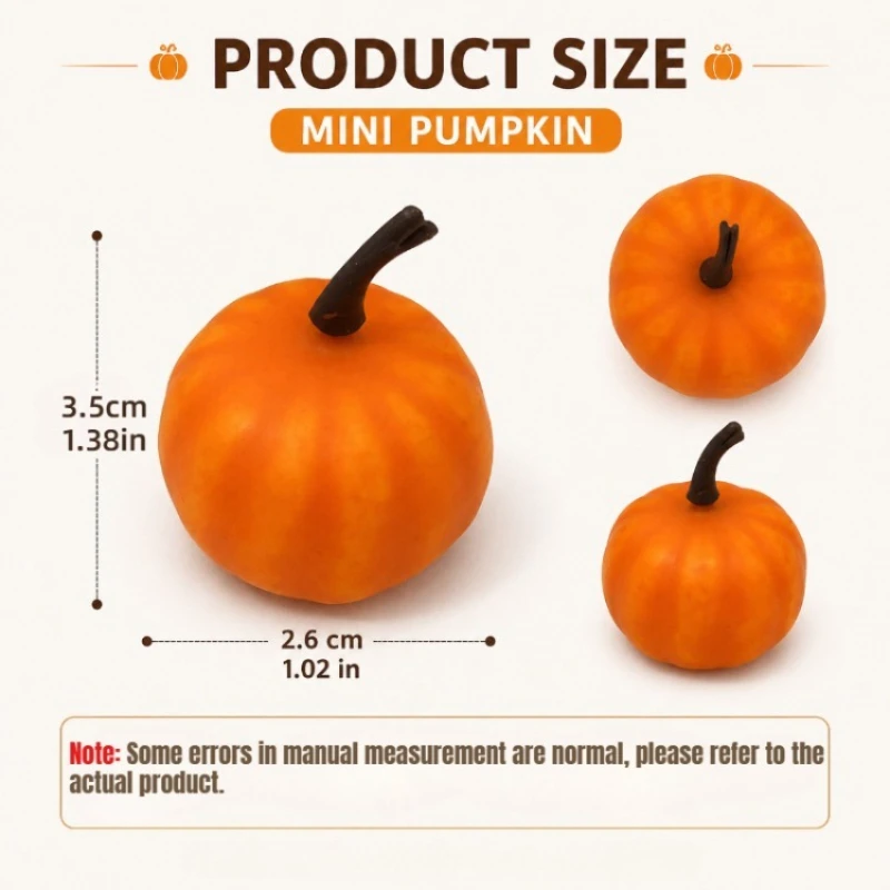 100Pcs/set Harvest Festival mini pumpkin decoration, autumn Thanksgiving simulation foam mini pumpkin decoration props