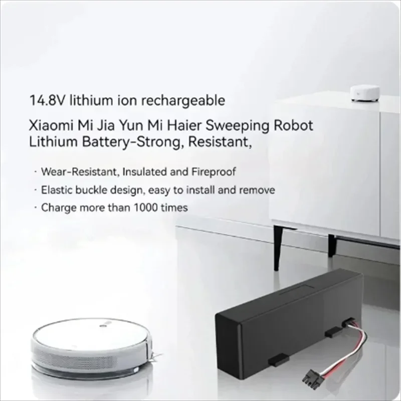 Li-ion Sweeper Battery for Xiaomi Mijia Mi Robot Vacuum-Mop P, Sweeping and Cleaning Robot, 18650 4S1P 14.8V 12800mAh STYTJ02YM