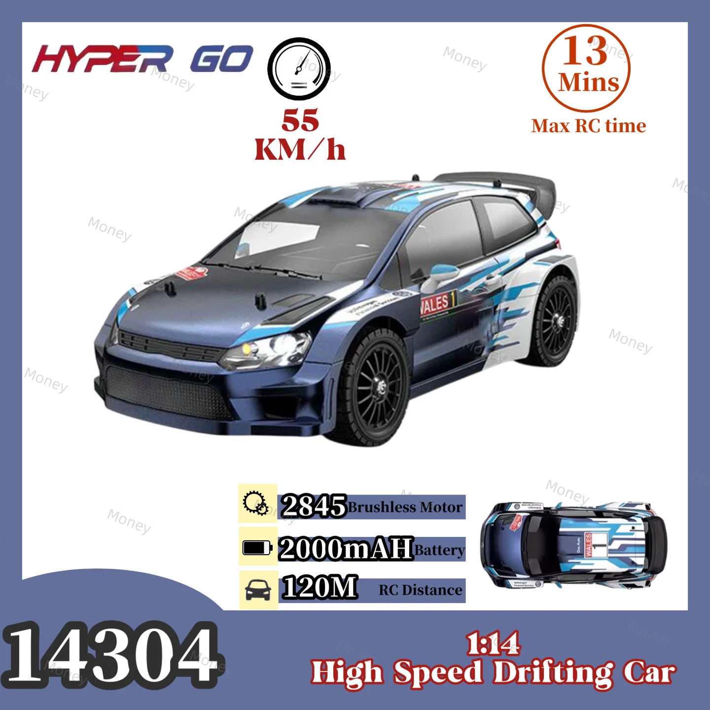 

2025 MJX HYPER GO 1:14 14304 2845 Brushless Motor Remote Control Car POLO R WRC Metal Chassis High Speed Car Off-Road RC Toy
