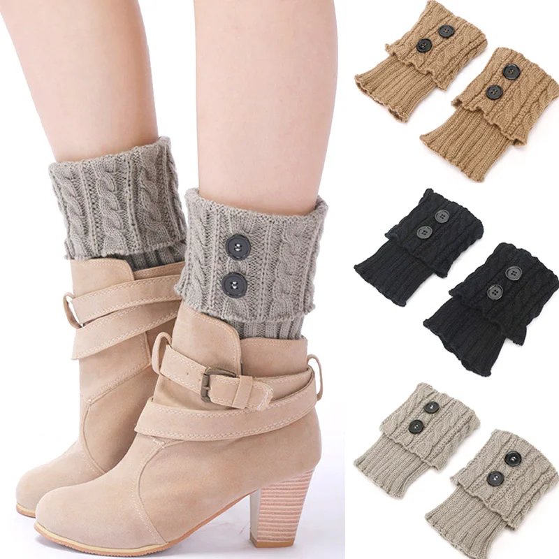 Jambières courtes avec boutons ogo, couvre-bottes monochromes, mancommuniste de bottes, chaussettes Toppers, livraison directe, 1 paire