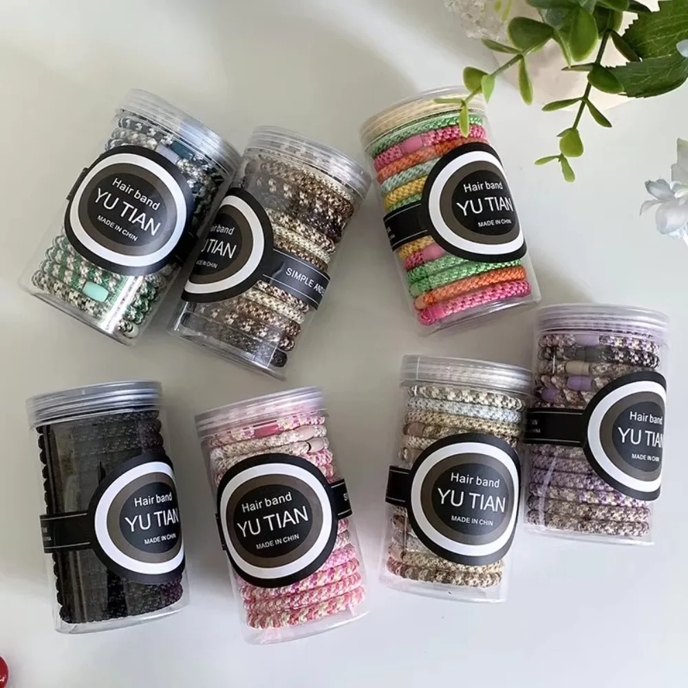 

15pcs/set Cans Packaging Hair Ties Durable Braided Twisted Elastic Hair Band Women Hair Accessories High Elasticity Rubber Bands