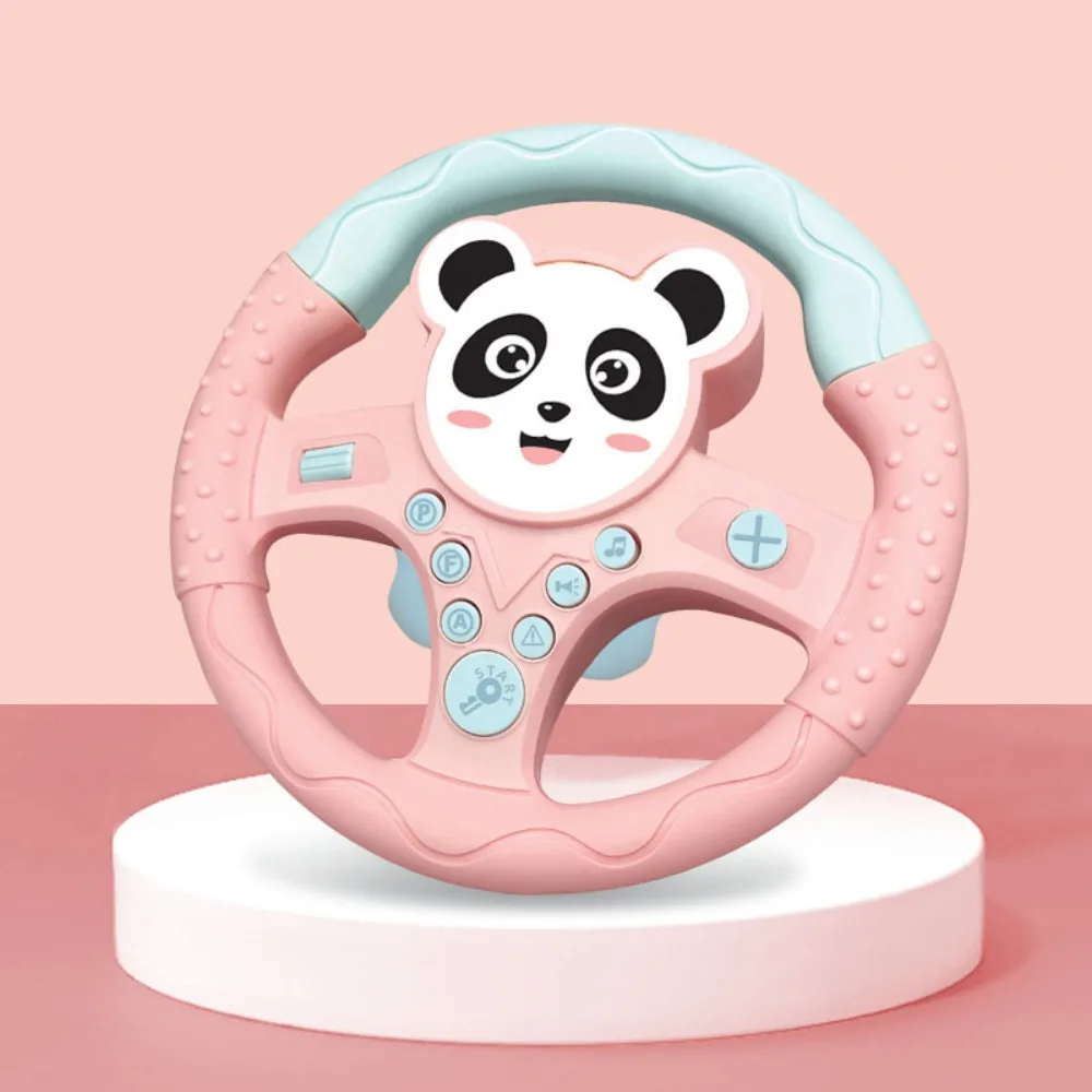 

360 ° Rotation Cartoon Copilot Steering Wheel Montessori Early Education Simulation Steering Wheel Toys Simulation Interactive