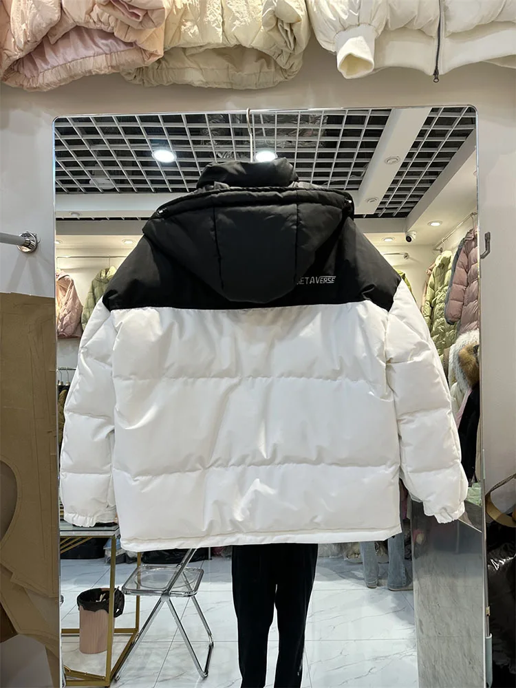 2023 Fashion Down jacket Women's short white duck down hooded sportswear jacket thickened winter loose Overcoats