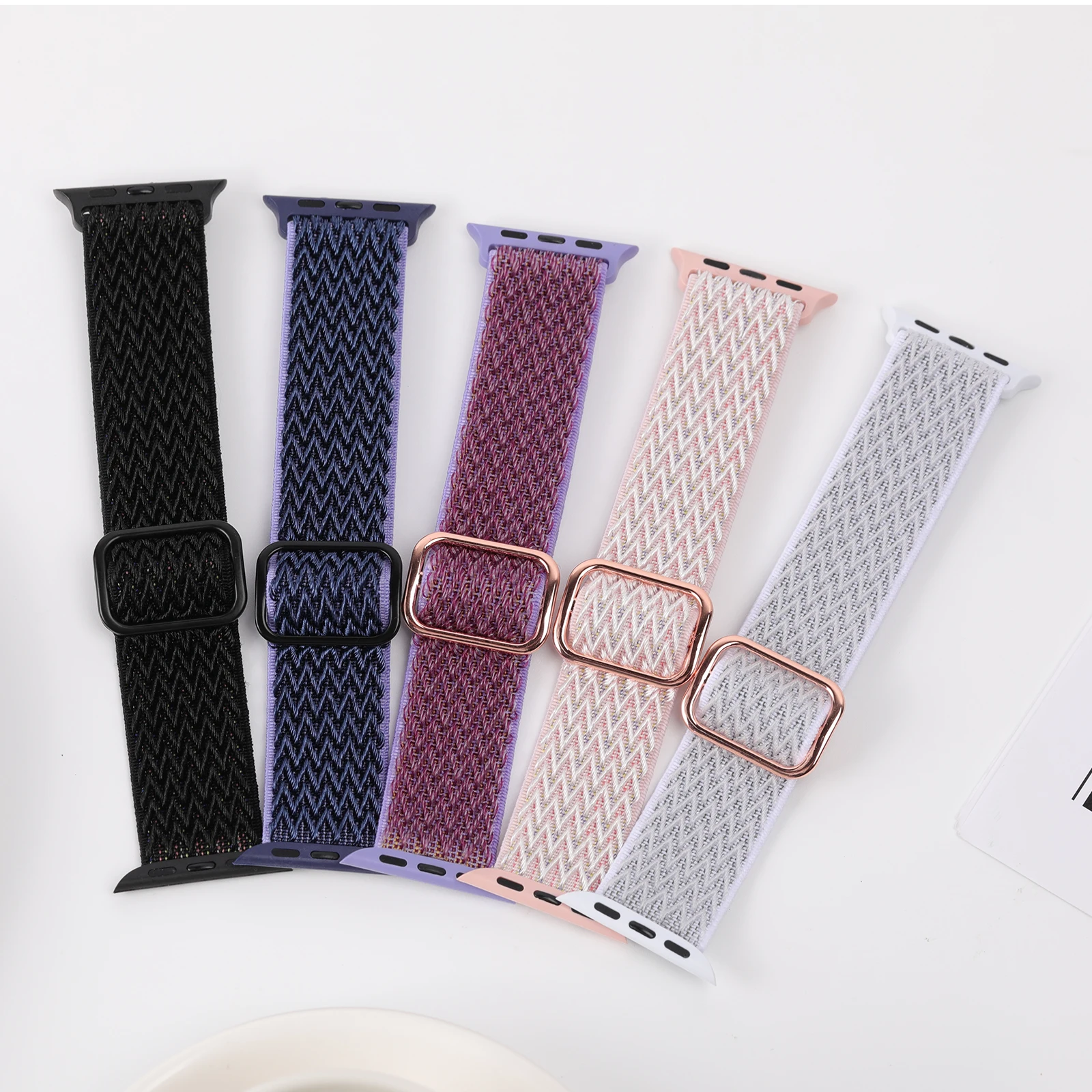 Scrunchie Strap for Apple watch band 44mm 40mm 45mm 41mm 49mm Adjustable Elastic Nylon solo Loop bracelet iWatch se 6 7 8 ultra