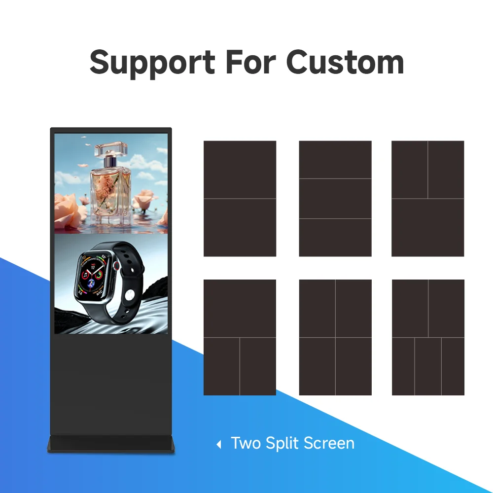 43 inch digitale signage spelers met touchscreen voor binnengebruik, staande smartboard kiosk LED reclame scherm