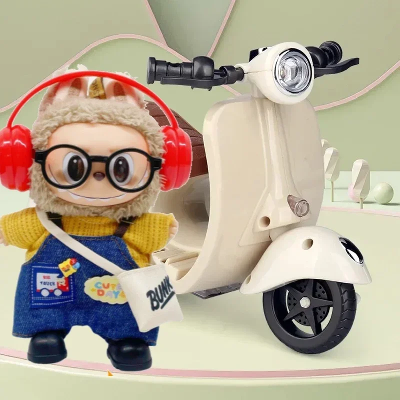 

Labubu Doll Mini Electric Motorcycle,labubu Doll Accessories, Fun Cute Doll Toys,With Lights and Music,DIY Kid Christmas Gift