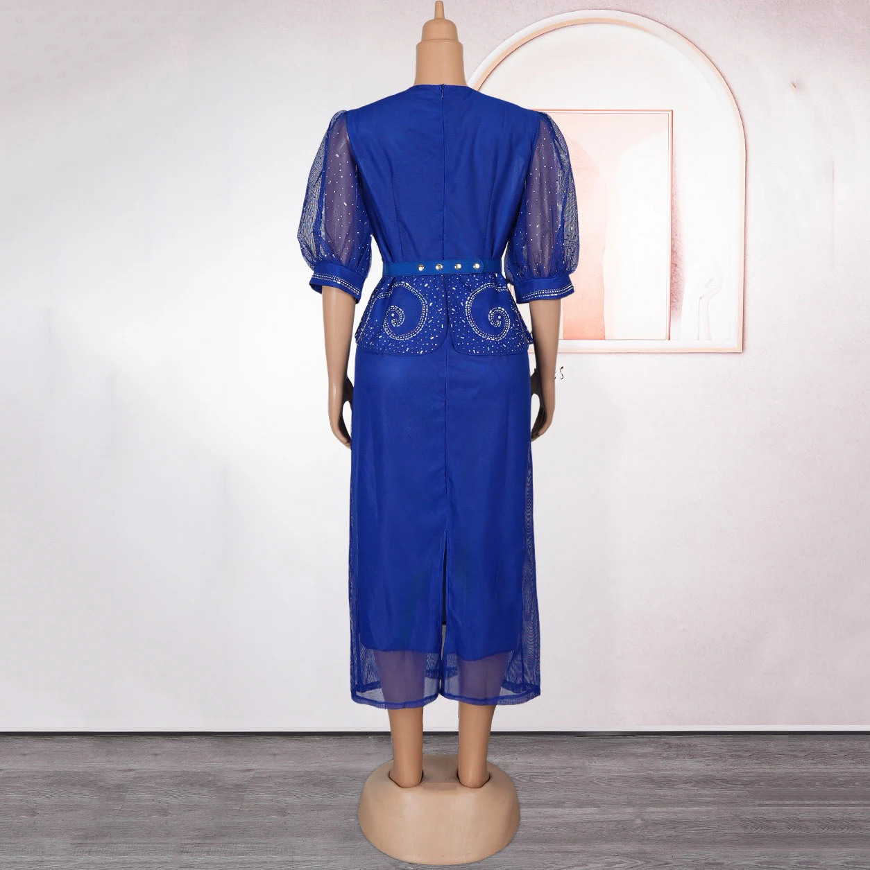 Elegant African Party Dresses for Woman Plus Size 2025 New Diamond Belt Waisted Fashion Turkey Dashiki Ankara Wedding Party Robe