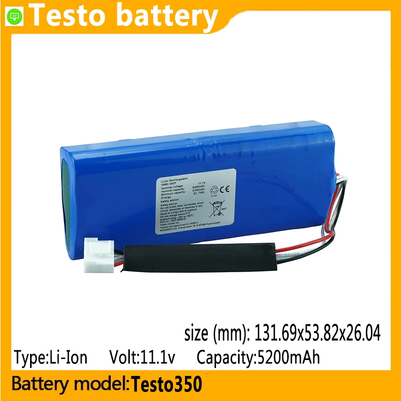 

Testo350 capacity 5200mAh 11.1V li-ion battery suitable for, Testo 350，350K Analyzer, Flue gas analyzer