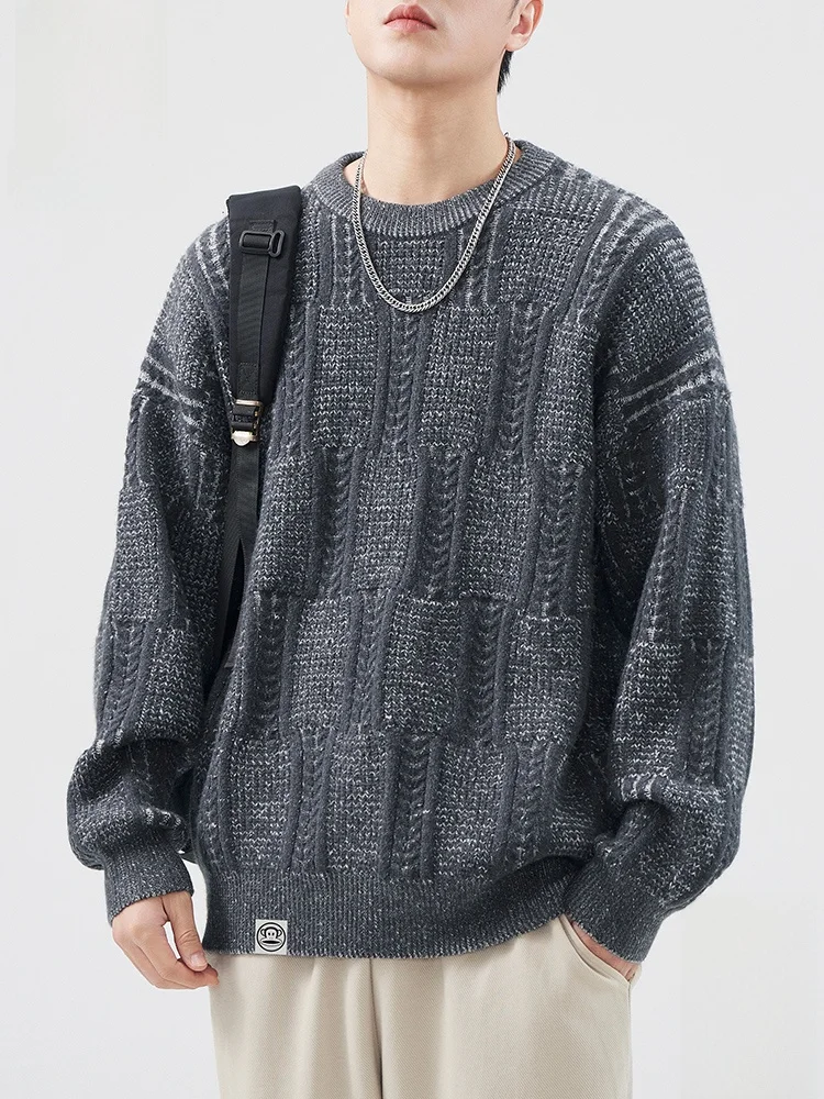 

PaulFrank M Autumn Winter Knitted Long Sve round Ne Sweater Large Mouth Monkey Couple Sle Retro Loose Warm Knitwear
