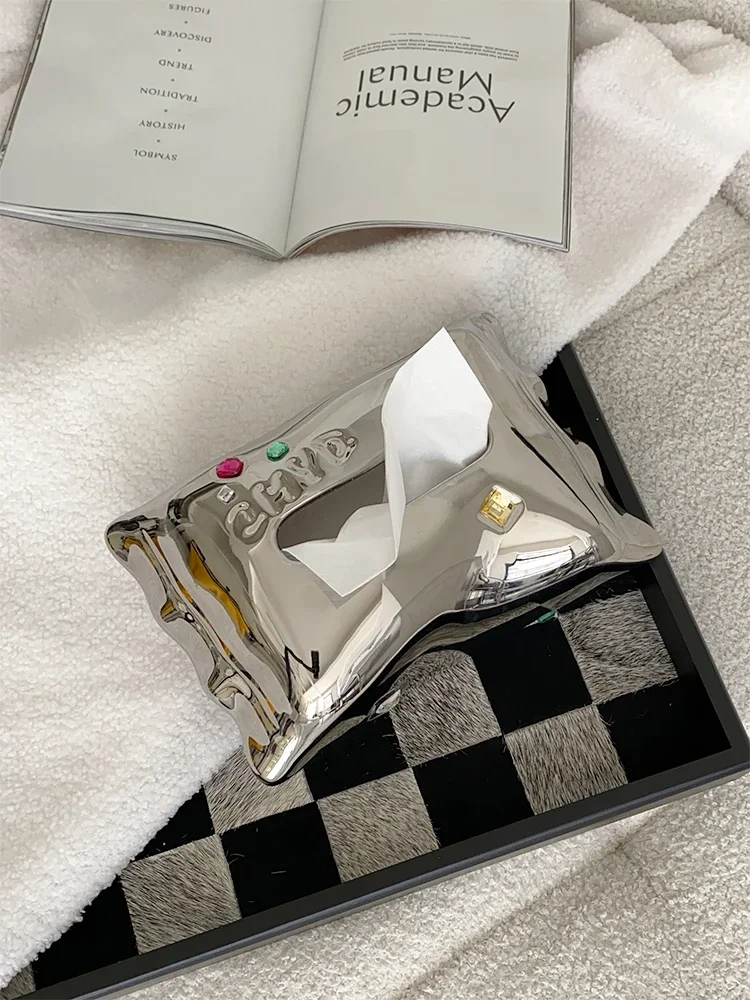 CMYD creative living room storage box porch gem paper drawer box ins original sense of luxury ceramic candy tissue box