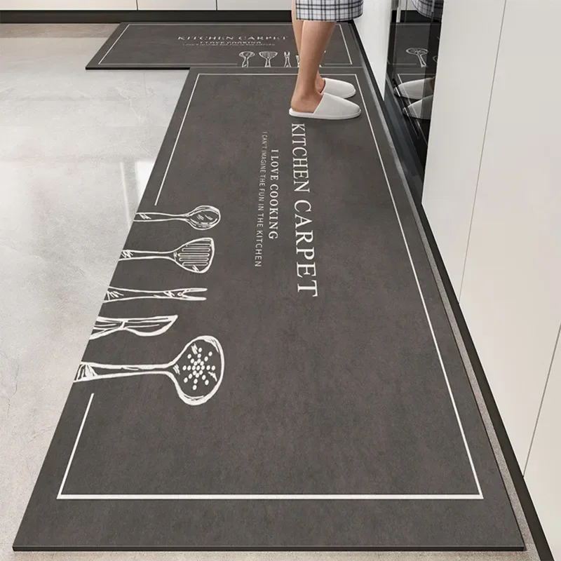 Carpet for Kitchen Absorbent Floor Mat Pvc Oil-absorbing Easy-care Area Rug Soft Non-slip Foot Mats Diatom Mud Doormats 주방 카펫