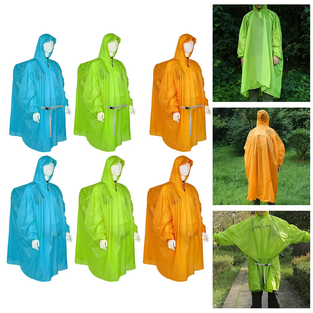 D Nylon D Nylon Silicone Coated Adult Raincoat Package Content Brim Drawstring Adjuster Poncho Silicone Coated Storage Volume