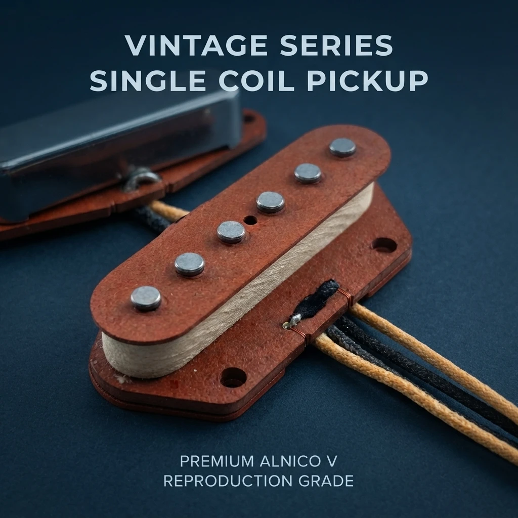 Vintage Red TL Guitar Pickup Set, Hand-Wound Alnico 5 Neck & Bridge, Chrome Cover, Cloth Wire Upgrade