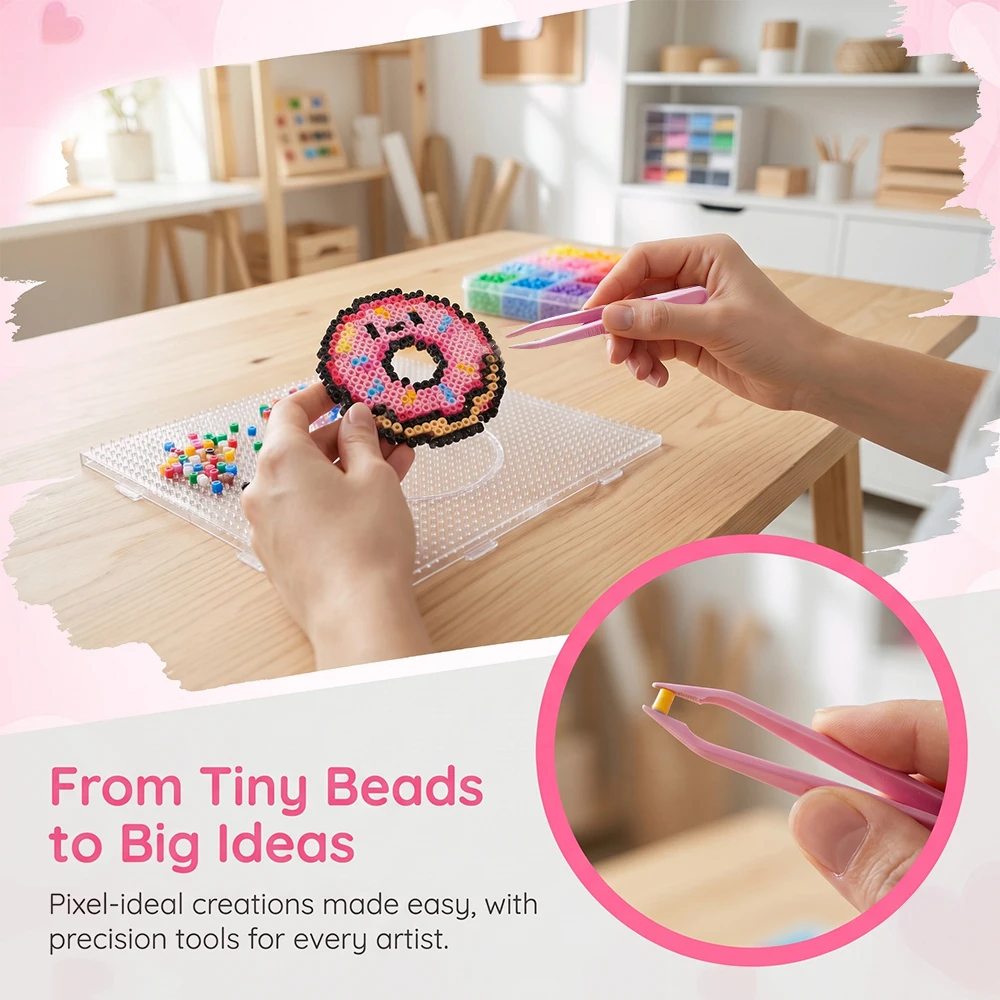 24 Colors 2.6mm Box Set Hama Beads Cartoon Beverage Cup Pixel Art Puzzle Diy 3d Puzzles Handmade Gift Fuse Beads Tools Kit view 4