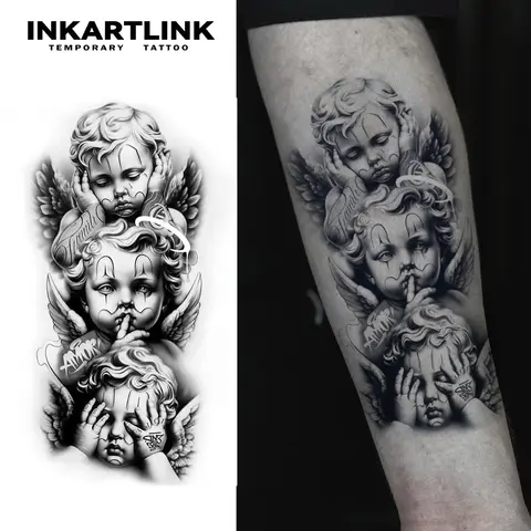 INKARTLINK Ängel Örtjuice Tatueringsklistermärke Magisk Tatuering Semipermanent Tatuering Realistisk Fake Tatuering Varar 1-2 Veckor 10 best sales örttatuering - №1